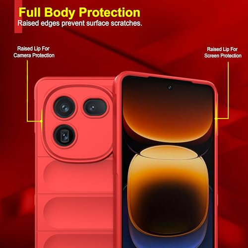 Image of Zapcase Back Case Cover for iQOO 12 5G | Compatible for iQOO 12 5G Back Cover | Liquid Silicon Magic Case with Camera Protection | Red
