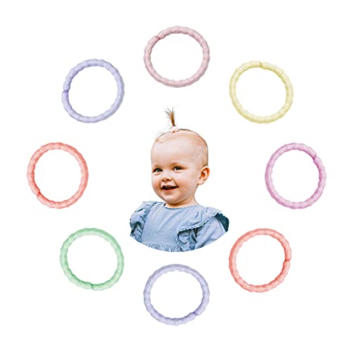 LuLiyLdJ 100pcs 2mm Candy Color Baby Girls' Elastic Hair Bands Bobbles Accessories for Toddlers