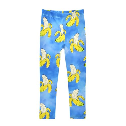 Peeled Banana Tie Dye Girls Leggings Ultra Soft Compression Yoga Gym Pants for Kids 4-10T