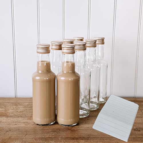 OOPS TOYS Glasflaschen zum Befüllen 200ml mit Deckel Schnapsflaschen Likörflaschen mit Schraubverschluss Glas Flaschen für Hochzeit Party Spirituosen Likör Öl Essig DIY (8 Stk)
