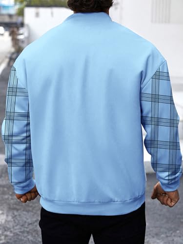 Image of Noble Monk Men Cotton Blend Checkered Full Sleeves Mock Collar Regular Fit Casual Jacket | Casual Winter Jackets | Jackets for Winter Wear