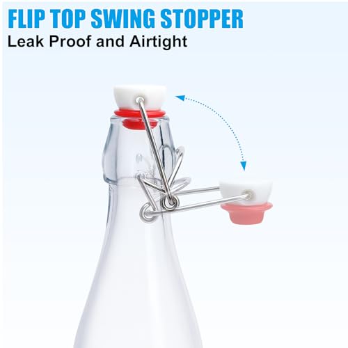 2 Pack Swing Top Glass Bottles 16oz, Flip Top Glass Bottle with Airtight Lid for Fermentation, Kombucha, Mead, Vanilla Extract, Coquito, Vinegar, Beer, Kefir, Wine, Soda, Juice, Oil for Home Brewing - Image 6