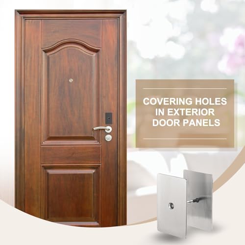 Placa cubreagujeros para puertas cuboide, relleno plateado de 3-5/32 pulgadas 8