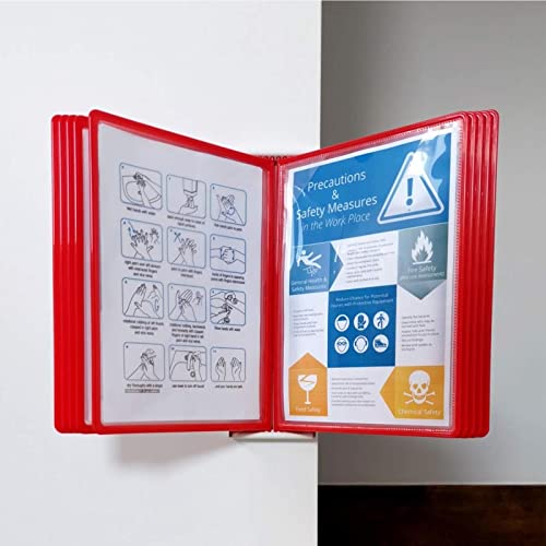 Support de catalogue mural métallique rouge avec 10 panneaux de référence - 2
