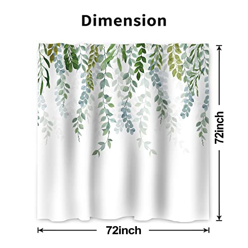 Mirrorang Sage Green Shower Curtain For Bathroom,Waterproof Quick-Drying Fabric Plant Shower Curtain Set With 12 Hooks,72X72 Inch… #TOP6