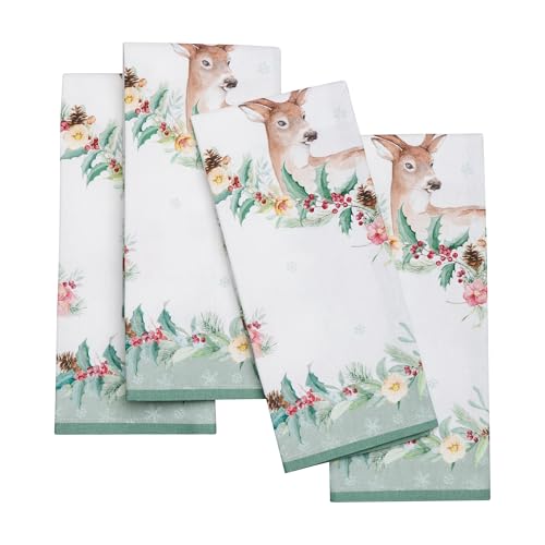 Serviettes de table Maison d'Hermine 100% coton, lot de 4 carrées 45x45 cm lavables - 2