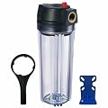 Whole House Water Filter Housing 3/4"NPT Brass Fit 10" x 2.5"-Clear