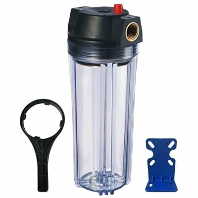 Whole House Water Filter Housing 3/4"NPT Brass Fit 10" x 2.5"-Clear