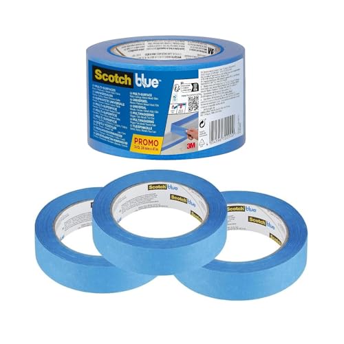 Scotch Nastro Adesivo Pre-stampato Neon Per Bagno 30mm X 50m - Blu - Ideale Per Traslochi E Organizzazione