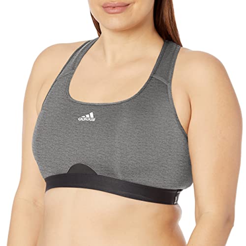 Brassière de sport rembourrée adidas maintien modéré pour bonnet large DD gris