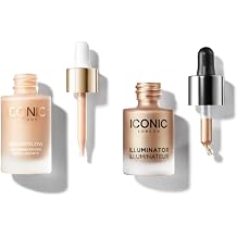 ICONIC LONDON Underglow Blurring Primer and Illuminator Original Champagne Shimmer Bundle | Makeup for a Radiant Glow, Vegan and Cruelty Free