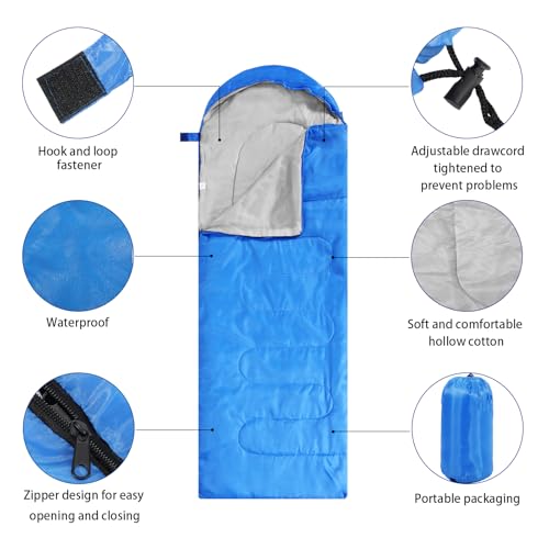 Junkin 12/36 Pcs Camping Sleeping Bag Bulk for Adults Homeless 4 Season Cold Warm Weather Sleeping Bags Waterproof Lightweight with Compression Sack for Hiking Travel Outdoor - Image 4
