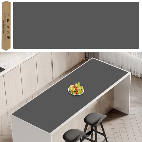 Image of 78.7''x23.6''(200cmx60cm) Extra Large Silicone Mat for Kitchen Counter, Heat Resistant Non-Slip Kitchen Island Protector Mat, Silicone Placemat for Countertop Protector, Dark Gray