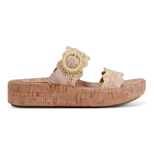 Sandale compensée Subtle Earth Femme en cuir sable confortable - 6