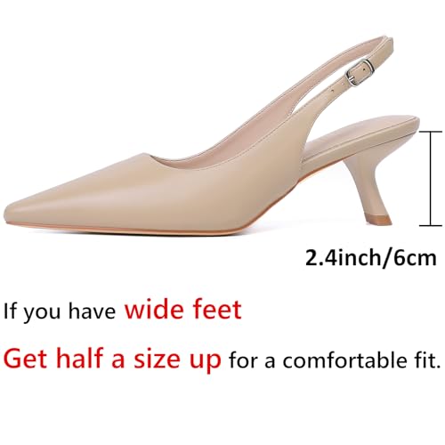 Image of RIBONGZ Sexy Slingback Pumps Elegant Dressy Heels for Women Closed Toe Pointy High Heels Wedding Bride Prom Party Evening Shoes