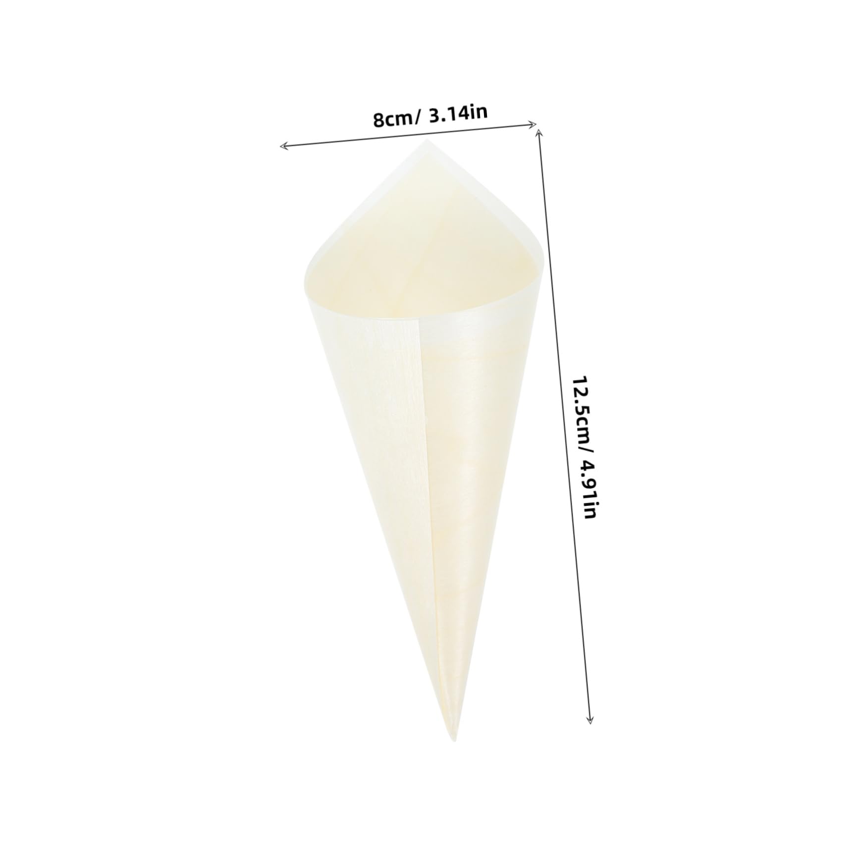 Cabilock 100pcs Wooden Egg Roll Container Ice Cones Food Cones Wooden Food Holder