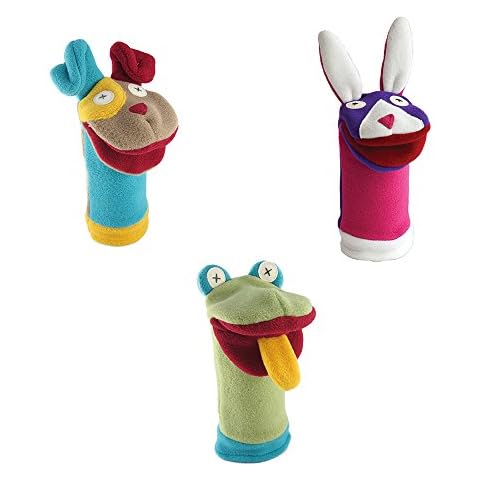 Cate and Levi Pets Collection Hand Puppets-Set of Three Includes Puppy, Bunny and Frog (100% USA Polar Fleece) Cover