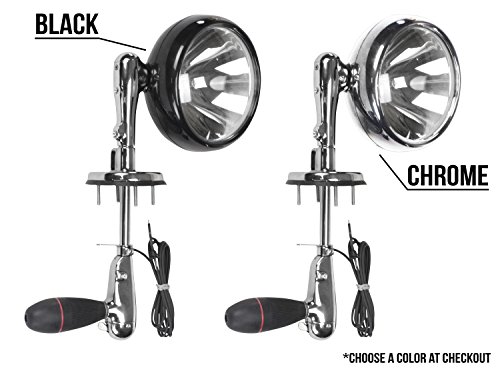 Roof Mount Spotlight RFM-7 with 10.25 inches from Center of lamp to Center of Rubberized Handle(-black-24 Volts)