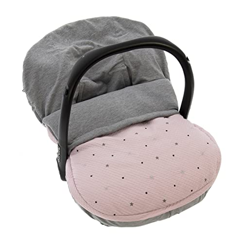 Rosy Fuentes Funda + Saco Universal para Silla de coche GRUPO 0 - Saco para Silla de Bebé Grupo 0 - Equipado para ser Ajustado perfectamente 0-rosa empolvado