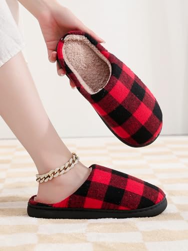 Image of Slippers for Women Men Fuzzy Memory Foam Slipper Fluffy Winter Soft Warm Slip On House Shoes