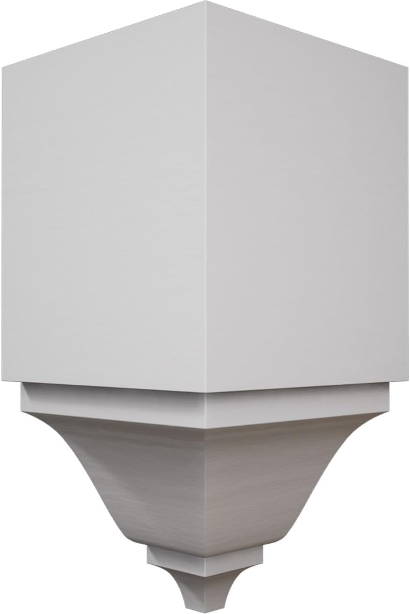 2 3/4"W x 2 3/4"P x 5 5/8"H Americraft Solid Paint Grade Wood Inside Crown Moulding Block for Profiles up to 3"H x 2 3/4"P, Primed Pine
