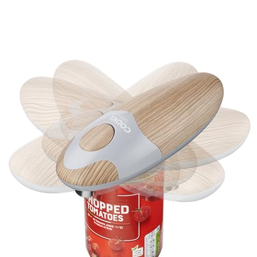 Cooks Professional Elektrische blikopener | Automatische draadloze blikopener voor artritis en artritis handen | handsfree bediening blikopeners | One Touch Design (Scandinavisch grijs)