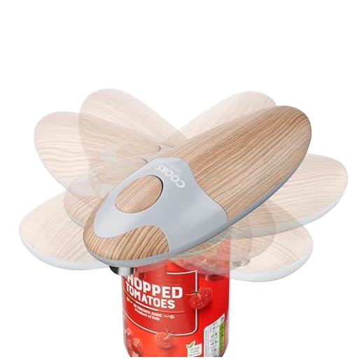 Cooks Professional Elektrische blikopener | Automatische draadloze blikopener voor artritis en artritis handen | handsfree bediening blikopeners | One Touch Design (Scandinavisch grijs)