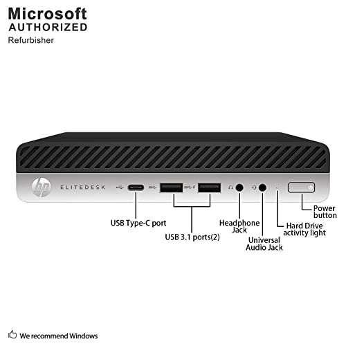 Hp Elitedesk 800 G5 Mini Desktop Computer Pc With Rgb Keyboard, Intel Core I5-9500T 9Th Gen, Up To 3.7 Ghz, 16Gb Ddr4, 256Gb Ssd, 4K Support, Wifi-6, Bluetooth 5.0 Windows 10 Pro (Renewed) #TOP3