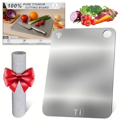 100% Pure Titanium Cutting Board Double-Sided...