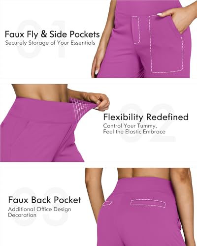 Image of G4Free EverGoing Yoga Pants Women Wide Leg Pants with Pockets High Waist Stretch Dress Casual Sweatpants Petite /Regular /Tall