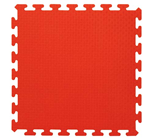 Jamara 460419-Tappetini puzzle rossi 50 x 50 cm