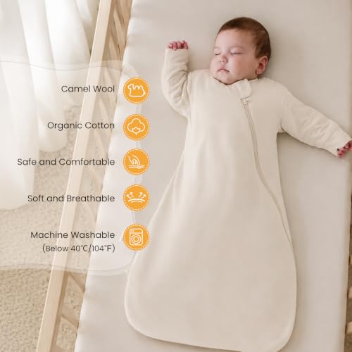 Image of Unisex Sleeping Bag for Babies and Toddlers 1.0 Tog Sleep Sack 6-18 Months, Newborn Sleep Sack, Wearable Blanket Baby, One Piece Long Sleeves, Gifts for Baby