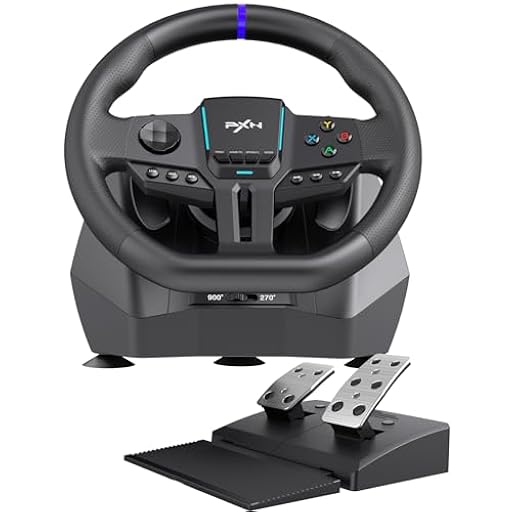 PXN V900 Gen2 Volante de Carreras con Pedales Hall – Volante de Juego USB, 16 Bits, 270°/900°, Feedback de Vibración, Paletas de Cambio, Control por App – Compatible con PC, Xbox, PS4, PS3 y Switch | Ya disponible en tu tienda friki favorita! En mundofriki.es!