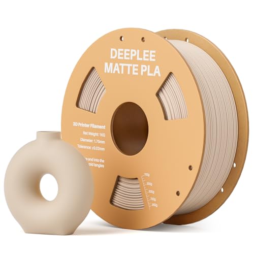Image of Matte PLA Filament 1.75mm, 3D Printer Filament Dimensional Accuracy + /- 0.02mm, No Clogging, Higher Toughness, Cardboard Spool 3D Filament, 1kg Beige