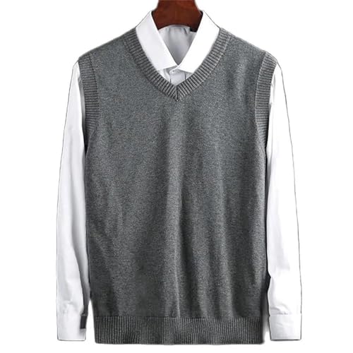 Men's Cotton Warm Sleeveless Sweater Vest - V-Neck Sleeveless Waistcoat For Winter And Spring Clothing2