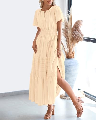 BTFBM Womens Summer 2026 Casual Maxi Dresses Lightweight Short Sleeve Dress - image 8