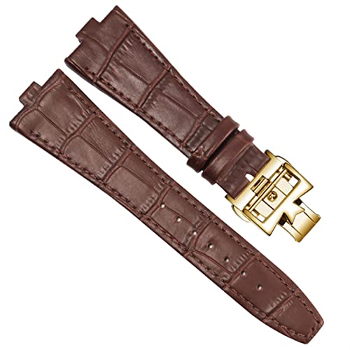 Bracelet de montre cuir véritable 25 x 8 mm boucle acier pour Vacheron Constantin Overseas 4500V
