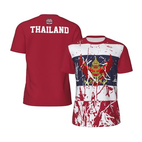 Maillot de Sport en avec Motif Drapeau thaïlandais imprimé 3D, idéal pour la Course à Pied, Le Cyclisme, Le Football, Le Tennis, Le Fitness et l'escalade.