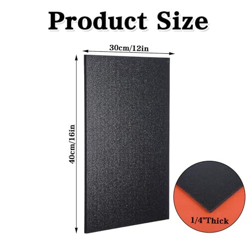 Image of 2 Pack ABS Plastic Sheet 12 inch x 16 inch x 1 /4 inch Thick (6mm) Black Rigid Moldable Thermoplastic Board for Crafts, DIY Projects, Home Decor - Textured & Smooth Surface