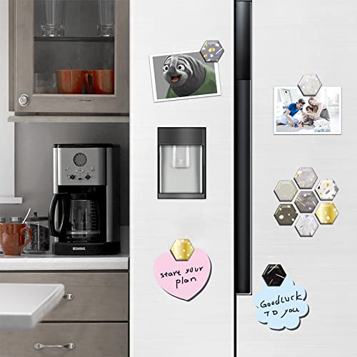 Laywvco 30Pcs Hexagon Fridge Magnets Colorful Refrigerator Magnets Cute Locker Magnets Decorative Whiteboard Magnets Glass Magnets - Image 3