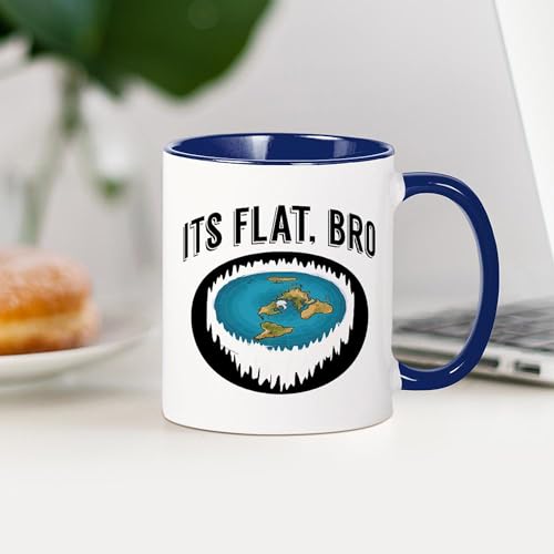 Taza de cerámica 11 onzas divertida It's Flat Bro miniatura 4