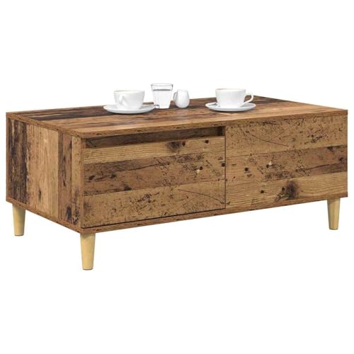 Table basse avec tiroirs en bois recyclé au design authentique
