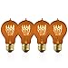 EX ELECTRONIX EXPRESS 4 Pack of Dimmable A19 Vintage Edison Light Bulbs with Quad Loop Filament - 60W Incandescent Bulbs, 2200K Amber Glow, 110-130 Volts, E26 Medium Base for Home Light Fixtures
