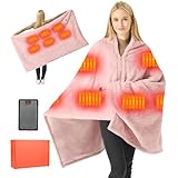 180x90cm Grafene Scialdrappo Riscaldante con Interno in Peluche, Batteria 7.4V 20000mAh e 6 Zone di Riscaldamento Rapido, 3 Livelli di Temperatura, Lavabile in Lavatrice, Morbido per Uomo e Donna