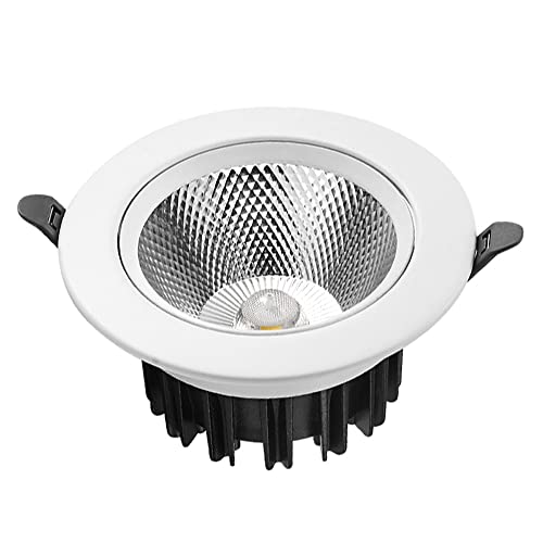 SANBDDLYY Focos empotrables redondos 7W12W20W30W COB antideslumbrantes de alto brillo ángulo ajustable 3000K/4000K/6000K seleccionable(7w,Warm light)