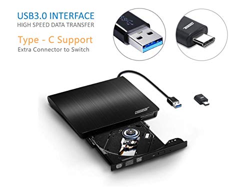 Osgear Usb 3.0 Type C Slim External 3D 6X Blu-Ray Bd Cd Dvd Rw Rom 50Gb 100Gb Disc Writer Burner Drive Windows Mac Laptop Desktop Pc Tray Loading Portable Enclosure Housing Box Copy Duplicate #TOP1
