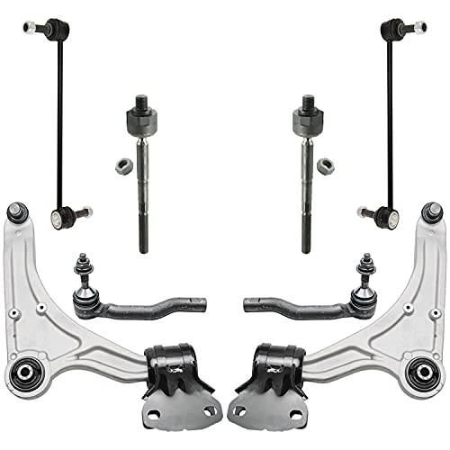 Image of Detroit Axle - Front 8pc Control Arms Kit for Ford 2013-2020 Fusion Lincoln MKZ, 2 Lower Control Arms 4 Outer & Inner Tie Rods 2 Sway Bar Links 2014 2015 2016 2017 2018 2019 Replacement