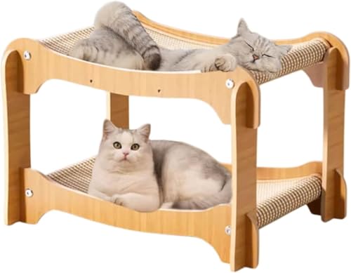 JJLMHMY 猫用爪研ぎ器 猫用ベッド 猫用爪とぎソファスタイル 二重層爪研ぎベッド 猫用爪とぎボード 小型から大型の猫に人気 広いスペース 耐久性 洗濯可能 夏用 リネンタイプ