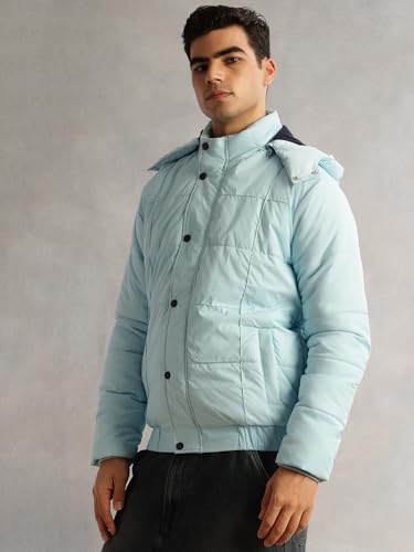 Image of Thomas Scott Men's | Regular Fit | Long Sleeves | Hood Collar | Zip Closure | Dry Clean | 2 Pockets | Polyester | Knitted | Puffer | Jacket