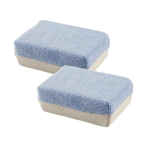 Wellrun 2PCS Suede Sponge 2 in 1 Chamois & Microfibre Car Window Demister Dual Side Car Window Dehumidifier for Cars Wash and Interior Care